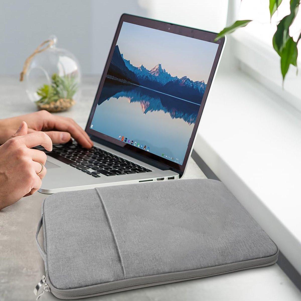 15.6-inch Laptop Sleeve - Grijs - Waterproof - Shockproof - Scratch-resistant - Splash-proof - Laptop Sleeve - Grijs.