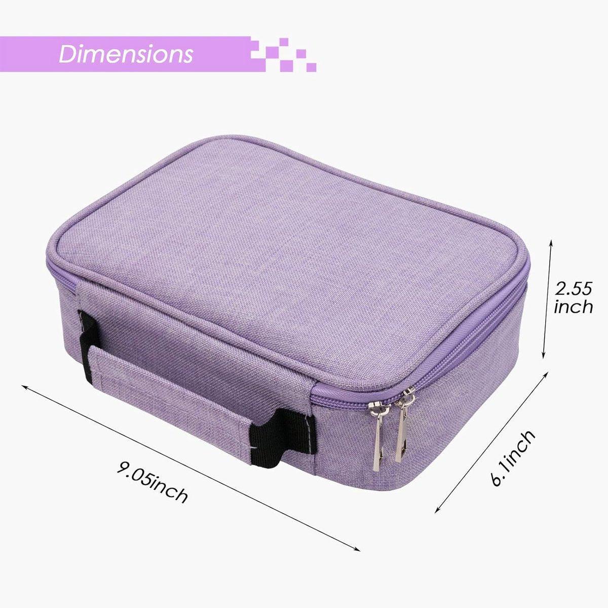 AMGOMH 72-slot pencil case, large capacity, student stationery, colored pencils, with inner pocket for small gadgets (purple).