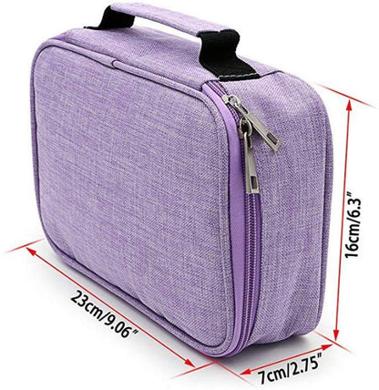 AMGOMH 72-slot pencil case, large capacity, student stationery, colored pencils, with inner pocket for small gadgets (purple).