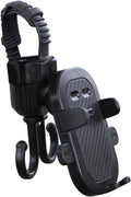 Phone holder for bicycle, stroller, portable stroller hanger, 2-in-1 shopping trolley hook, shopping bag holder, sturdy and adjustable, compatible with most strollers and bicycles.