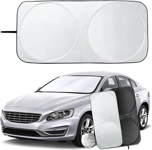 Car accessories - Car sunshade - Car sunshade - Car windshield sunshade - Universal car windshield sunshade - Foldable - UV resistant - Fits most vehicles (150 x 70 cm).