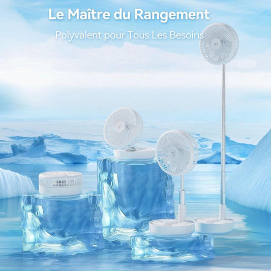 Fan - Small fan - Portable fan - Adjustable height portable oscillating fan - With remote control - Foldable - 4 speeds - For bedroom, office, travel - 7.7 inches - With.