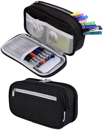 Large Capacity Pencil Case - School Pencil Case - Storage Case - Large Capacity Pencil Case for Boys and Girls - Student Office Supplies - Black.