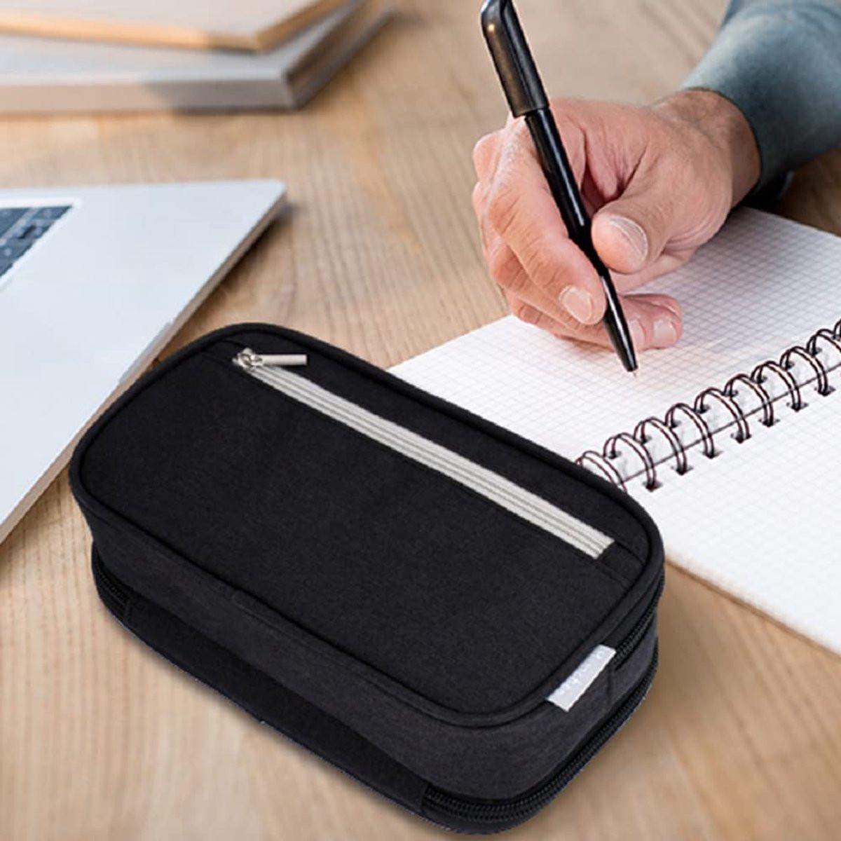 Large Capacity Pencil Case - School Pencil Case - Storage Case - Large Capacity Pencil Case for Boys and Girls - Student Office Supplies - Black.