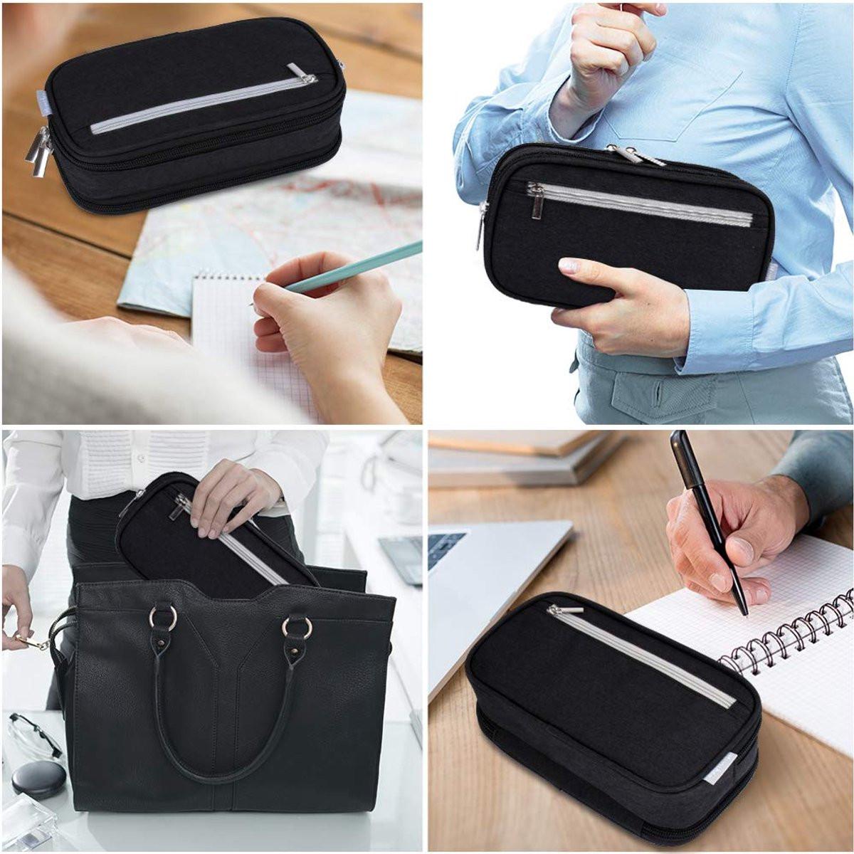 Large Capacity Pencil Case - School Pencil Case - Storage Case - Large Capacity Pencil Case for Boys and Girls - Student Office Supplies - Black.