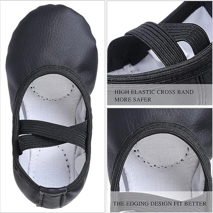 Women's Ballet Shoes â Ballet Shoes for Girls â Black â Soft PU Leather Dance Shoes with Non-Slip Sole â Suitable for Ballet, Yoga & Home Use â For 1 UK.