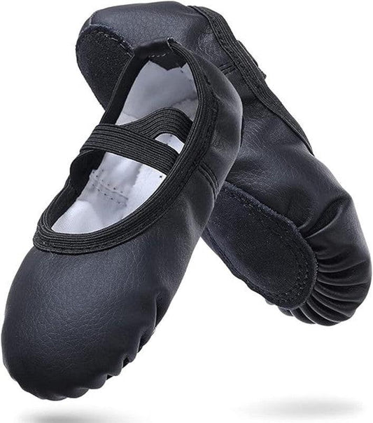 Women's Ballet Shoes â Ballet Shoes for Girls â Black â Soft PU Leather Dance Shoes with Non-Slip Sole â Suitable for Ballet, Yoga & Home Use â For 2.5 UK.