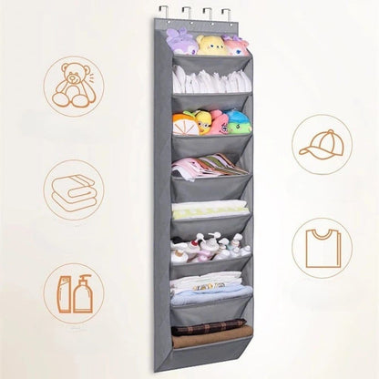 12 Pairs Wall Mounted Shoe Rack with Hooks, Shoe Hanger Storage for Door, 24 x 12 x 4 inches, Gray
