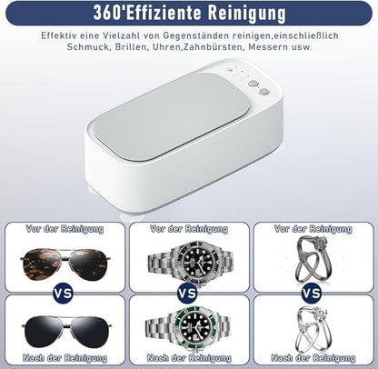 45000 Hz Ultrasonic Cleaner for Glasses Jewelry Dentures with 3 Cleaning Modes, Green