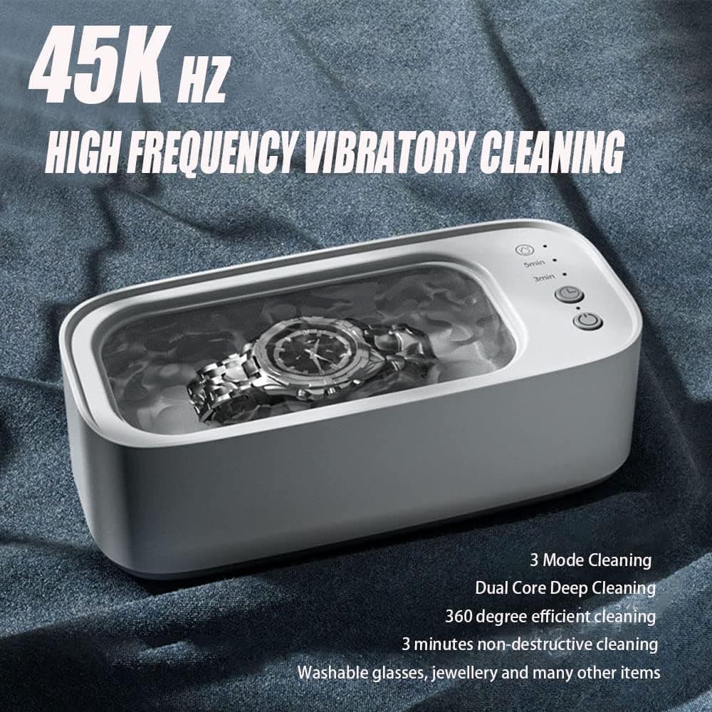 45000 Hz Ultrasonic Cleaner for Glasses Jewelry Dentures with 3 Cleaning Modes, Green