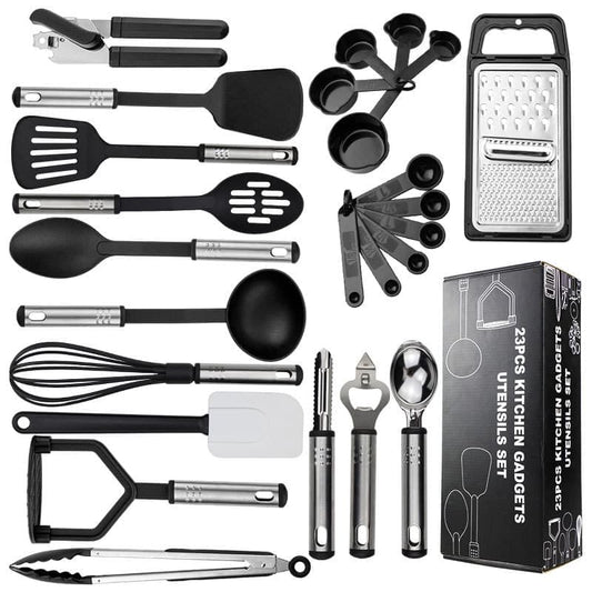 25-Piece Kitchen Utensils Set, Silicone Cooking Tools, Complete Kitchen Utensil Kit