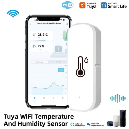 2-Pack Smart WiFi Thermometer with App Notification, Alexa Compatible, White