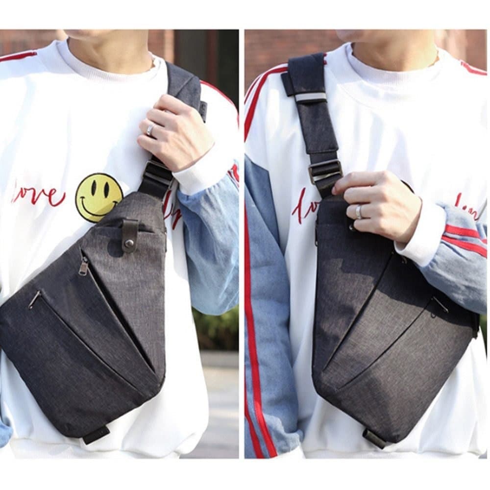 Anti-Theft Shoulder Bag Waterproof with Multiple Compartments, Unisex for Sports Travel and Excursions, Gold