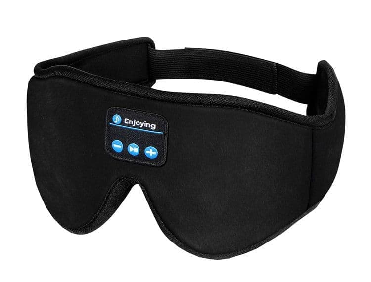 Bluetooth Sleep Headphones in Headband with Eye Mask, Wireless Stereo Music for Sleep and Relaxation, Black