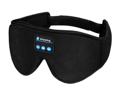 Bluetooth Sleep Headphones in Headband with Eye Mask, Wireless Stereo Music for Sleep and Relaxation, Black