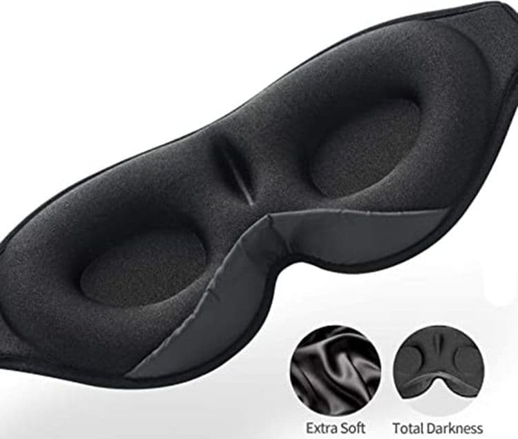 Bluetooth Sleep Headphones in Headband with Eye Mask, Wireless Stereo Music for Sleep and Relaxation, Black