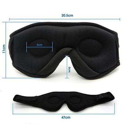 Bluetooth Sleep Headphones in Headband with Eye Mask, Wireless Stereo Music for Sleep and Relaxation, Black