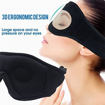 Bluetooth Sleep Headphones in Headband with Eye Mask, Wireless Stereo Music for Sleep and Relaxation, Black