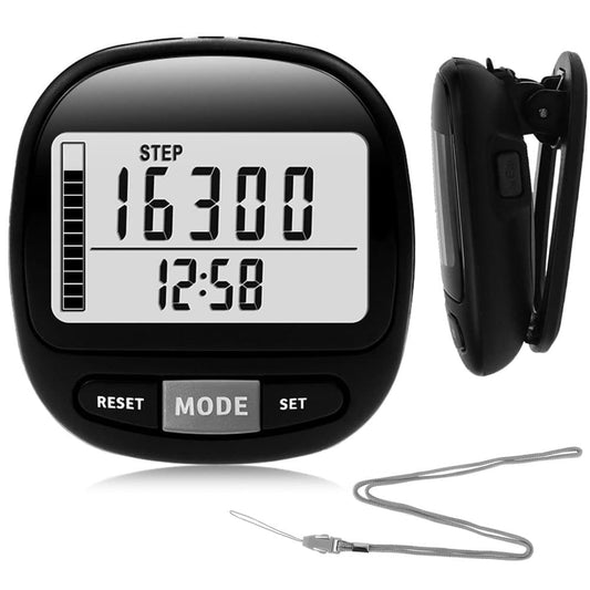 1 Pack 3D Pedometer with Large Display and Removable Clip, Steps Distance Calories Tracker for Running Walking