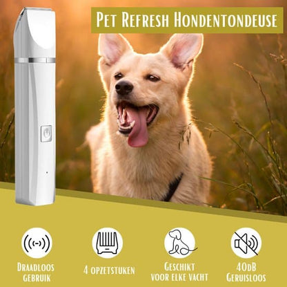 4-in-1 Cordless Dog Trimmer for Thick Fur with Nail Drill, 7 Accessories, Quiet and Silent, White, Compatible with All Dog Breeds
