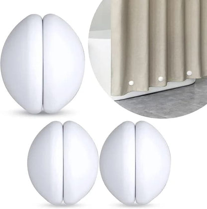 3-pack shower curtain magnets with silicone cover, rustproof and silent, prevents curtain from blowing up, 1.5 inches