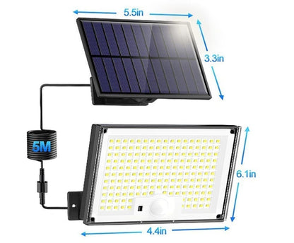 172 LED Solar Light Outdoor with Motion Sensor, IP65 Waterproof, 3 Modes for Garden and Driveway