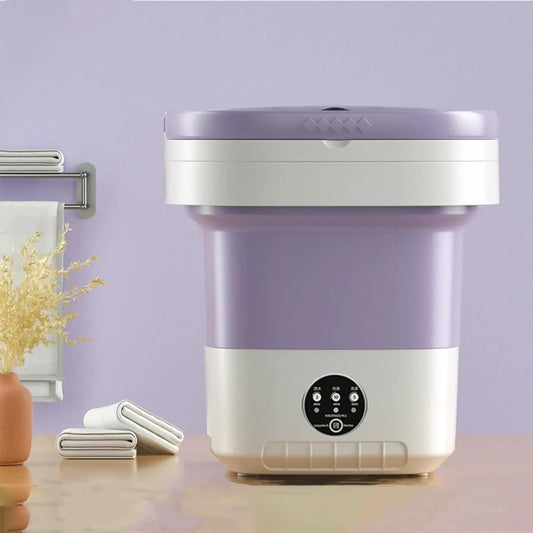 12L Foldable Portable Washing Machine, Compact for Travel Small Apartments Student Rooms, Purple