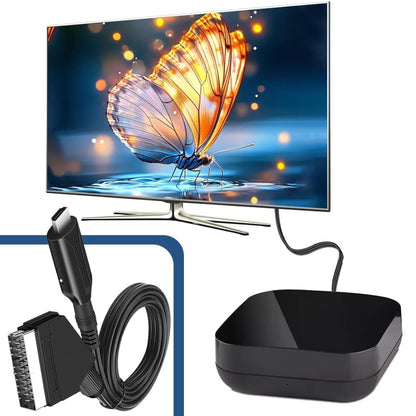 SCART to HDMI Converter 1080P, Wireless Adapter Plug & Play, Compatible with Home Theater TV Projector