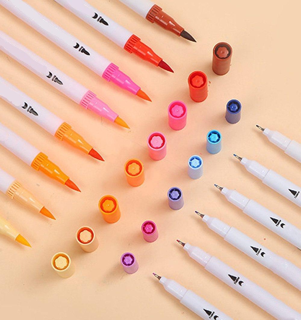 100-Pack Double-Ended Watercolor Pens for Creative Painting, Washable, 100-Pack