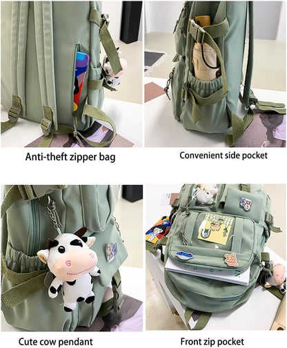 Kids Backpack 43x31 cm for School, Black, with Accessories, Compatible with Children and Teens