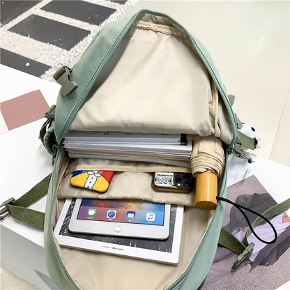 Kids Backpack 43x31 cm for School, Black, with Accessories, Compatible with Children and Teens