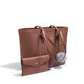 Brown Large Capacity PU Leather Tote Bag for Women, Elegant Shoulder Bag for Work Shopping Party