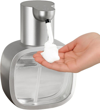 500ml Touchless Automatic Soap Dispenser with USB-C Charging, Silver.