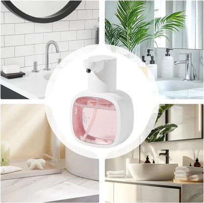500ml Touchless Automatic Soap Dispenser with USB-C Charging, Silver.