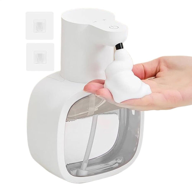 500ml Touchless Automatic Soap Dispenser with USB-C Charging, White, Compatible with Liquid Soap Hover Image