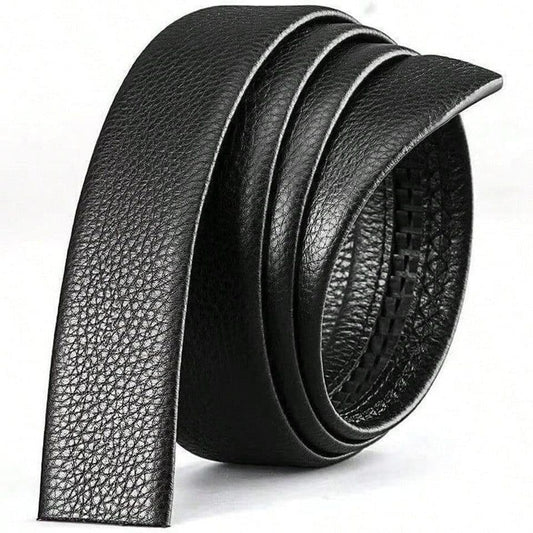 Men's Adjustable Leather Belt Automatic Latching for Business and Everyday Use, Silver