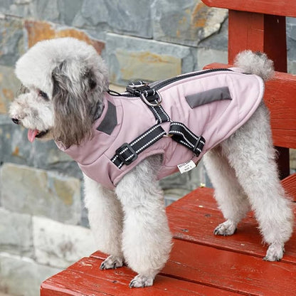 1 Dog Vest Warm Soft Winter Jacket, Wind and Waterproof, Multiple Colors, with Stand Collar, for Small Medium Large Dogs, S, Pink