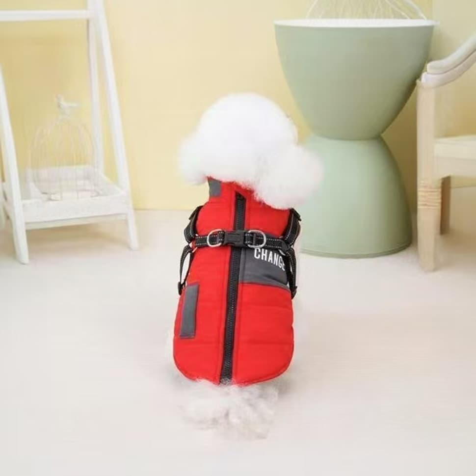 Winter Dog Vest Warm Soft Stand Collar Windproof Waterproof, Multiple Colors, S M L, XL, Red
