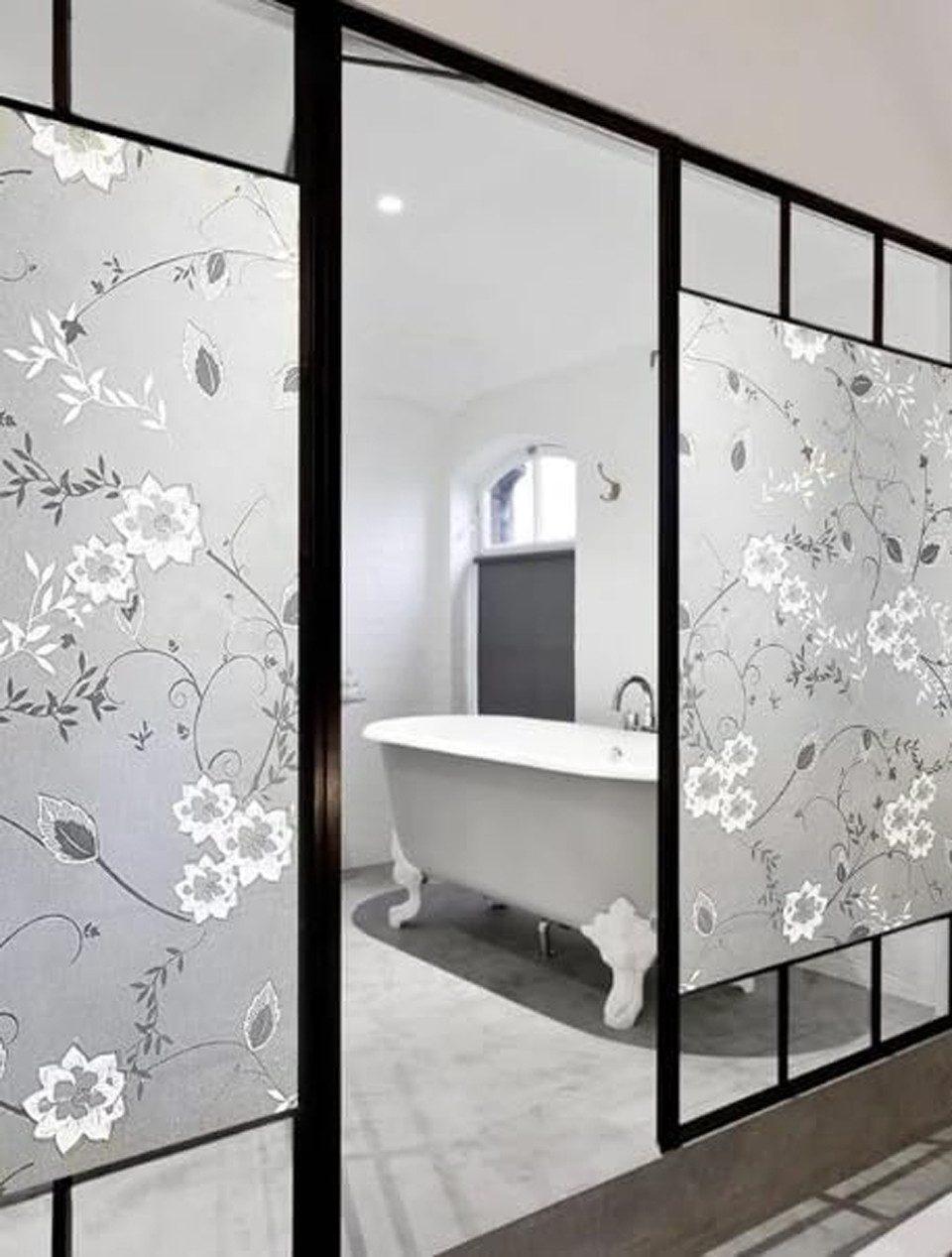 Self-Adhesive Frosted Window Film for Privacy Protection and UV Blocking, 30cmx3m, Decorative Plastic for Glass