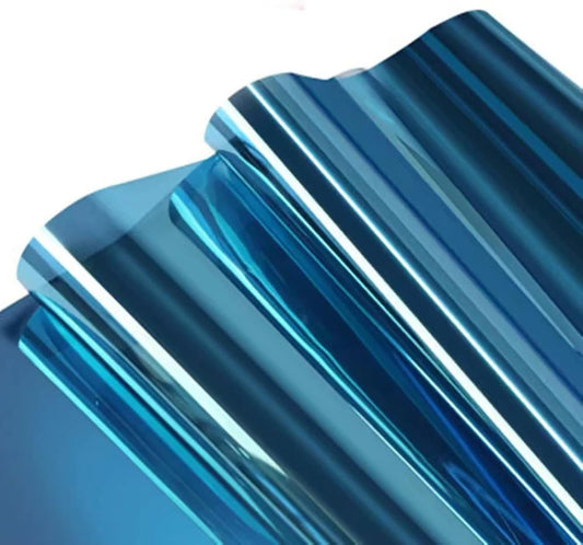2m Self-Adhesive Window Film Mirror Reflective Sun Protection UV Block Heat Privacy, 40cm x 2m, Blue