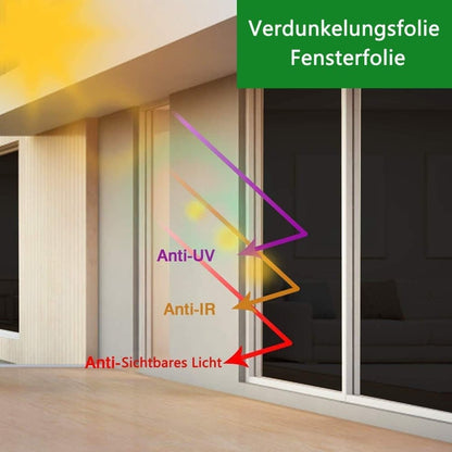 Reflective Self-Adhesive Window Film for Sun Protection UV Block and Privacy, Black, 40cmx2m