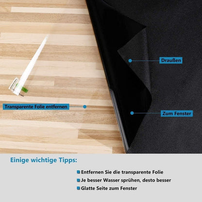 Reflective Self-Adhesive Window Film for Sun Protection UV Block and Privacy, Black, 40cmx2m