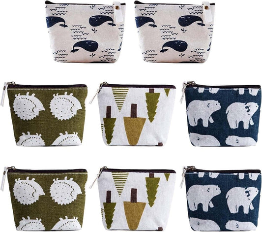 8-Pack Mini Makeup Bags with Zipper for Travel Storage, 8-Pack.