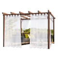 1 Pair Water Resistant Eyelet Curtains for Outdoor, White, 132 cm × 183 cm
