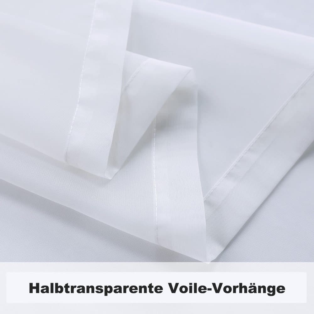 1 Pair Water Resistant Eyelet Curtains for Outdoor, White, 132 cm × 183 cm