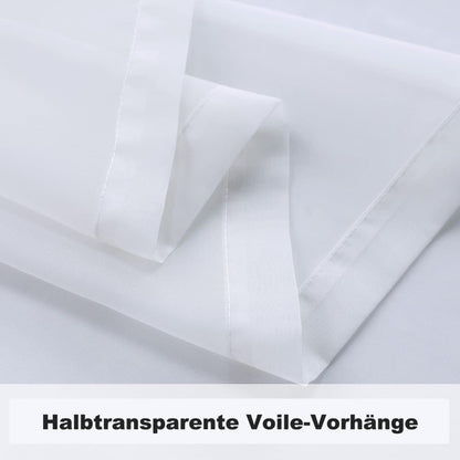 1 Pair Water Resistant Eyelet Curtains for Outdoor, White, 132 cm × 183 cm