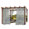 1 Pair Water Resistant Sheer Outdoor Eyelet Curtains, 132 cm × 183 cm, Gray