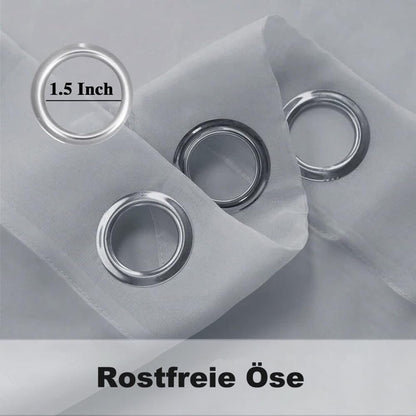 1 Pair Water Resistant Sheer Outdoor Eyelet Curtains, 132 cm × 183 cm, Gray