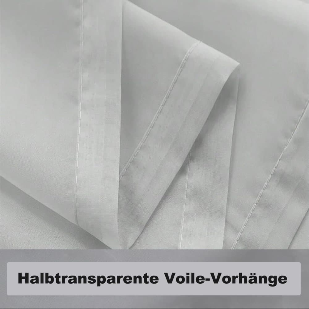 1 Pair Water Resistant Sheer Outdoor Eyelet Curtains, 132 cm × 183 cm, Gray