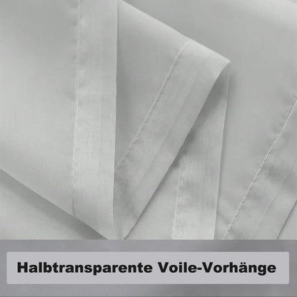 1 Pair Water Resistant Sheer Outdoor Eyelet Curtains, 132 cm × 183 cm, Gray